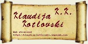 Klaudija Kotlovski vizit kartica